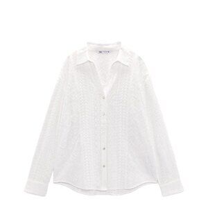 ZARA SHIRT WITH CUTWORK EMBROIDERY WHITE SIZE S | 8741/022/250